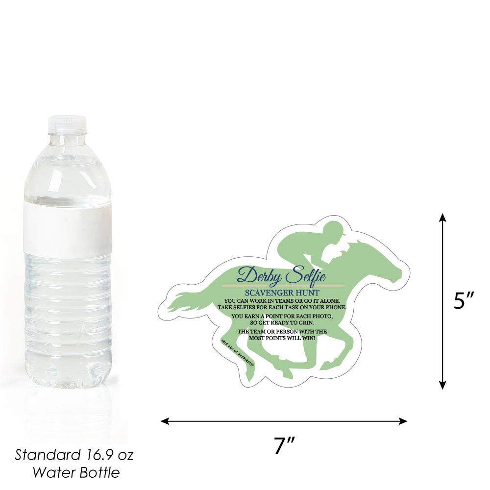 Big Dot of Happiness Kentucky Horse Derby - Selfie Scavenger Hunt - Race Party Game - Set of 12