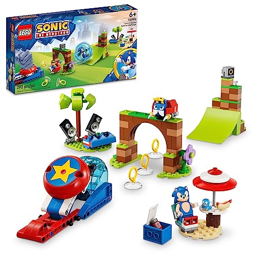 LEGO Sonic the Hedgehog Sonic’s Speed Sphere Challenge 76990 Building Toy Set, Sonic Playset with Speed Sphere Launcher and 3 Sonic Figures, Fun