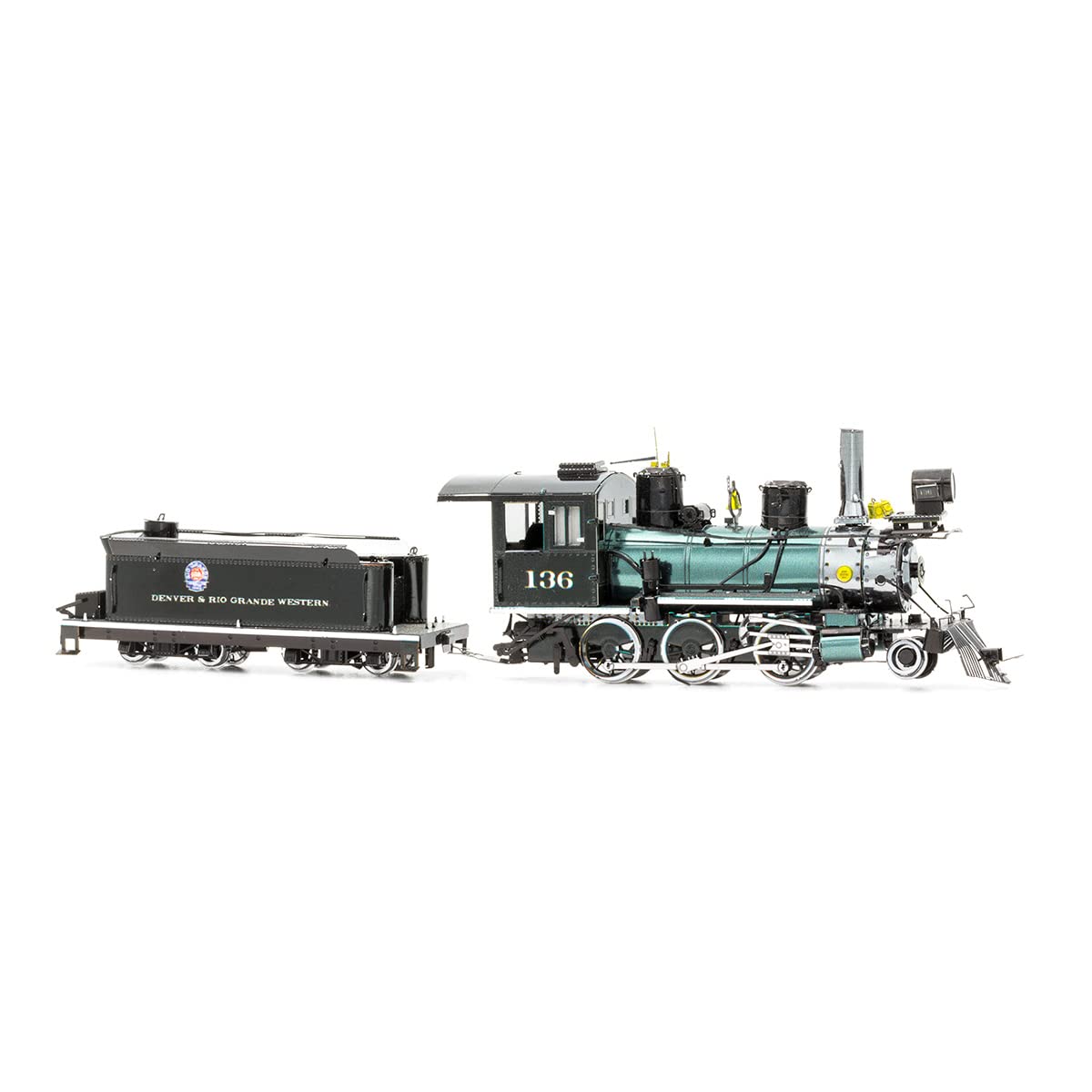 Metal Earth Puzzle 3D Steam Locomotive 2-6-0. Far West Metal Puzzle Building Mockups for Adults Challenging Level 19.5 X 3.5 X 4.8 Cm