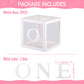 TECKED First Birthday Decorations For Boy Or Girl, 3 Pcs ONE Balloon Boxes For 1st Birthday, Baby Clear Blocks Party Decor With ONE Letters