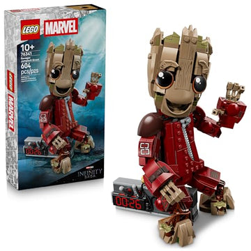 LEGO Marvel Ravager Jumpsuit Groot Building Toy for Boys & Girls, Ages 10+ - Posable Display & Play Figure W/Detonator Device - Gift Idea