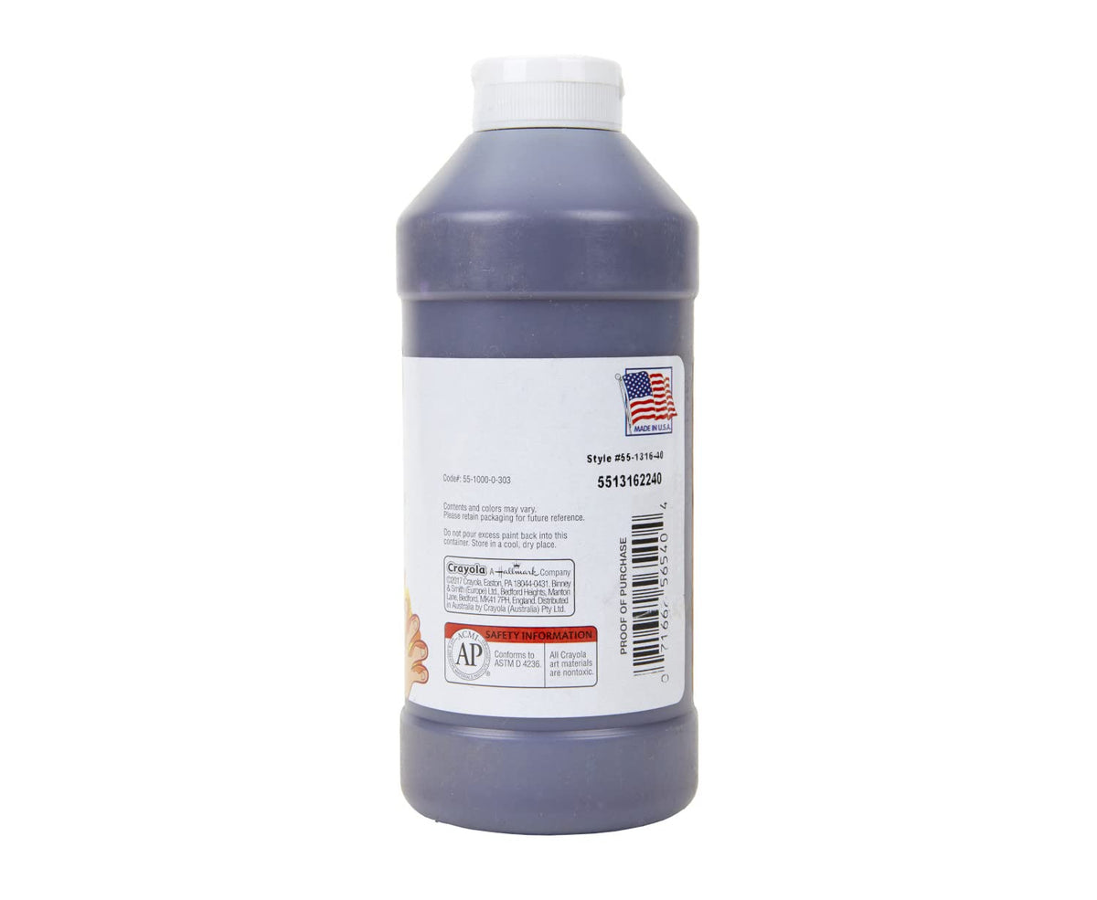 Crayola Washable Finger Paint - Purple (16 Oz), Toddler Paint for Arts & Crafts, Kids Classroom Supplies, Nontoxic & Easy To Clean