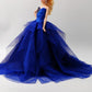 Cora Gu Handmade Sapphire Blue Gown Fit 12 Inch Doll and Doll Not Included