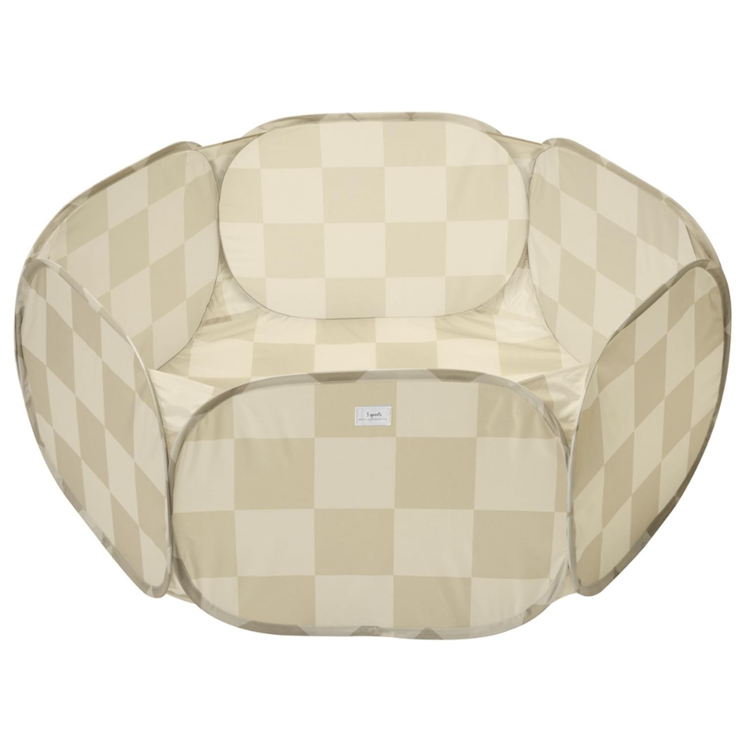 3 Sprouts Kids Pop-Up Ball Pit, Balls Not Included, Checkerboard Beige