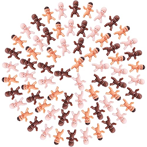 JUXINGDAZYF 180 Pieces Mini Plastic Babies 1 Inch Baby Doll for Baby Shower Party Favors, Ice Cube Game, Party Decorations, Baby Bathing and Crafting