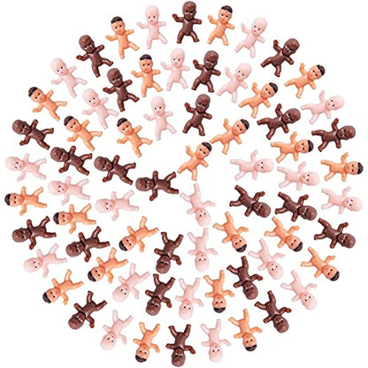 JUXINGDAZYF 180 Pieces Mini Plastic Babies 1 Inch Baby Doll for Baby Shower Party Favors, Ice Cube Game, Party Decorations, Baby Bathing and Crafting
