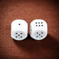 White Tactile Dice with Raised Black Pips D6 20mm (25/32in) Pack of 2 Dice Koplow Games