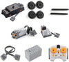 FULHOLPE Power Functions Train Motor Including IR Receiver, Remote Control, Battery Box, Train Motor with 2 Axles and 4 Wheels, M-Motor, Extension