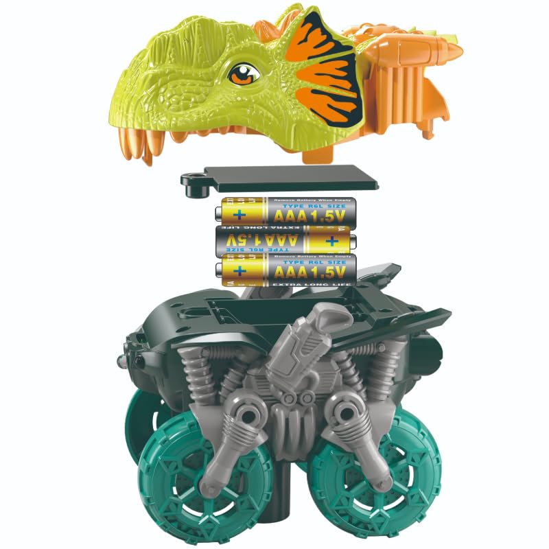 Dinosaur Toys, Create A Dinosaur World Road Race Track Set, Flexible Track Playset and 2 pcs Cool Dinosaur car Shells for 3 4 5 6 Year & Up Old boy