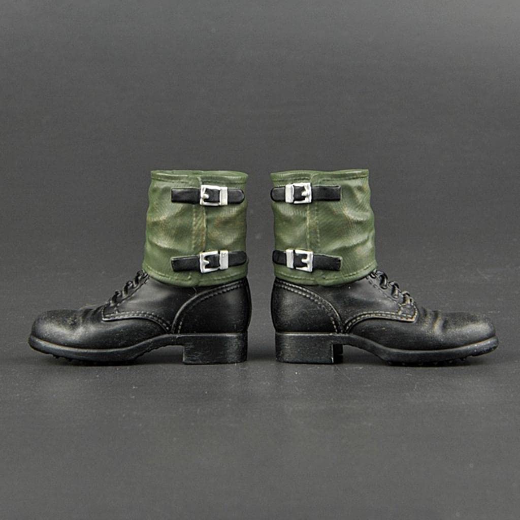 DYNWAVE 1/6 Mans Shoes German Soldier Boot for 12'' Figure Male Doll Accessory