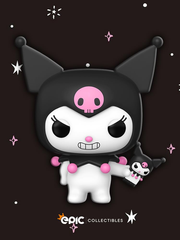 Epic Collectibles Hello Kitty - Kuromi with Phone Exclusive Vinyl Figure Collectibles Bundle with Compatible Funko Pop Box Protector