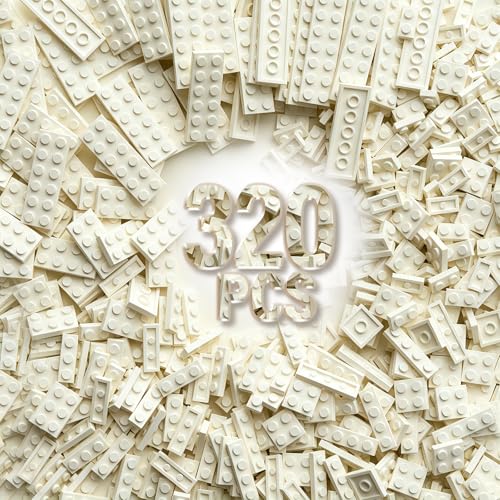 320 Piece Building Plate Bulk, 8 Sizes of Mixed Classic Plate Parts, Compatible with Lego and Other Brands, Suitable for Boys and Girls Aged 6+