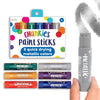 Ooly Chunkies 6 Metallic Paint Sticks For Kids, Tempera Paint Sticks Metallic Colors Set, No Mess Quick Drying Art Supplies for Toddlers and Kids