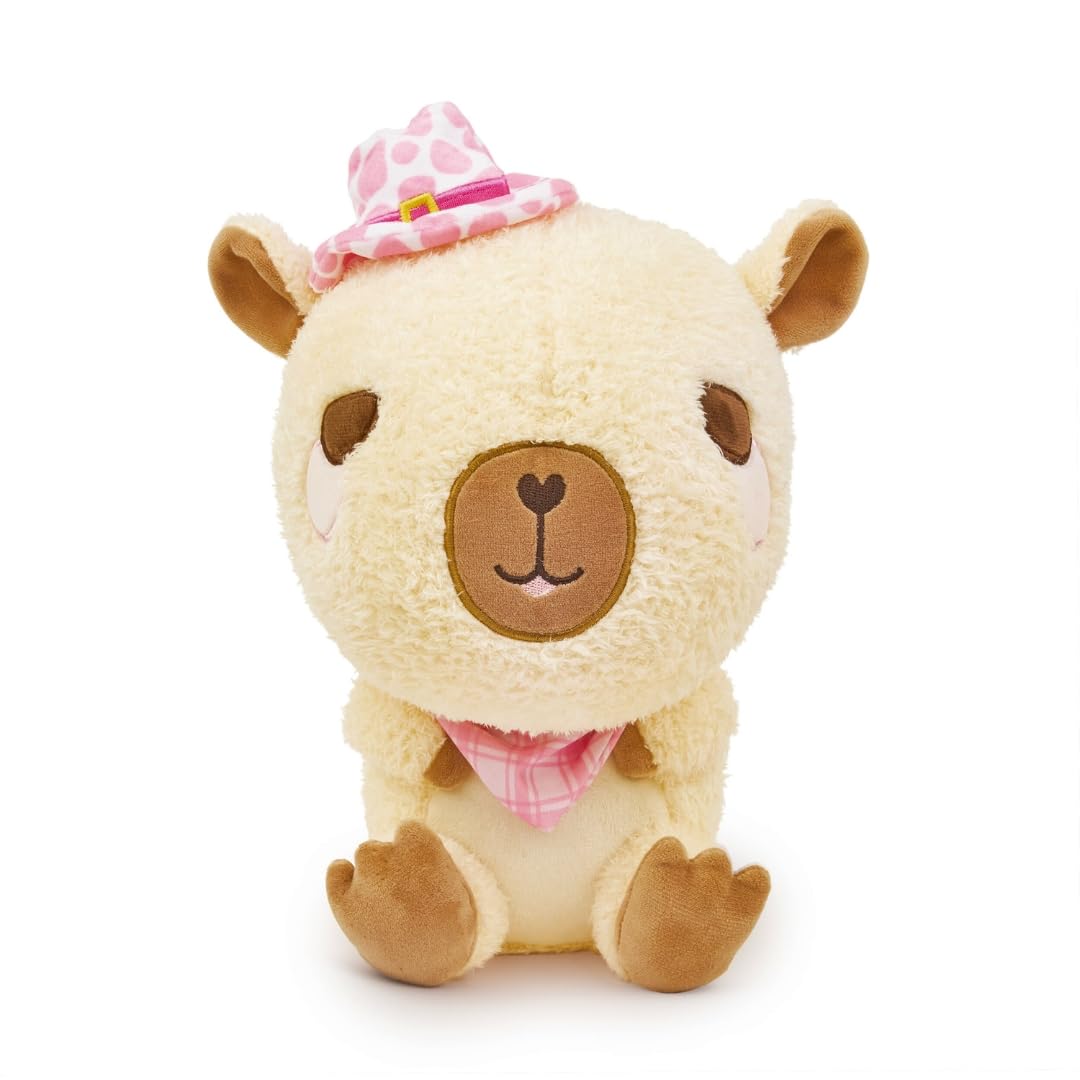 Cuddle Barn Carrie the Cowgirl Capybara Plush | Western Themed Stuffed Animal with Pink Hat and Kerchief | Soft and Cute Kawaii Gift for Kids