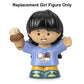 Fisher-Price Replacement Part Little-People Playset - HHR46 ~ Girl with Black Hair with Braids Carrying Ice Cream Cone, Black, Brown, Blue
