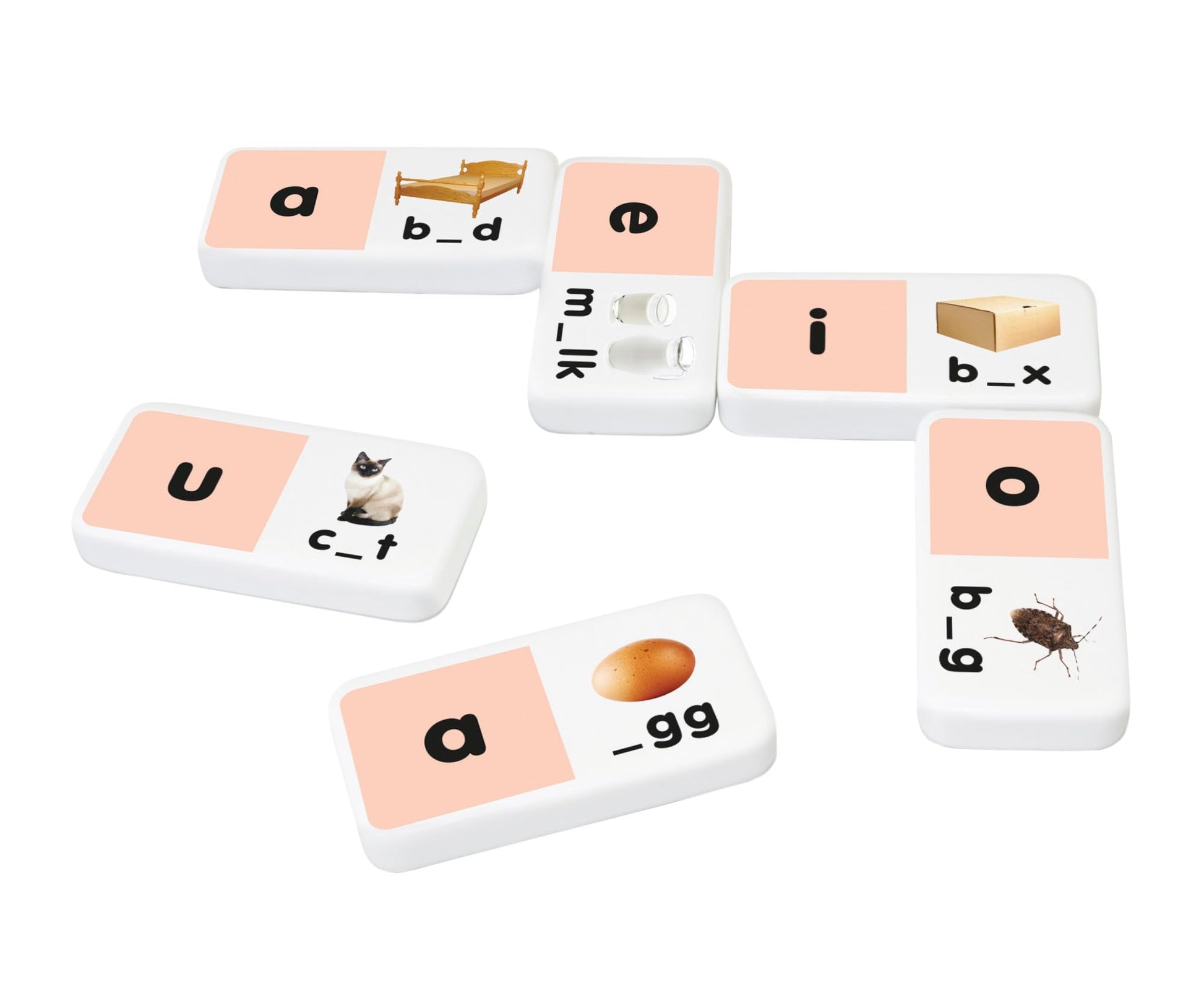 Junior Learning Short Vowel Dominoes Educational Action Games, Multi (JL493)