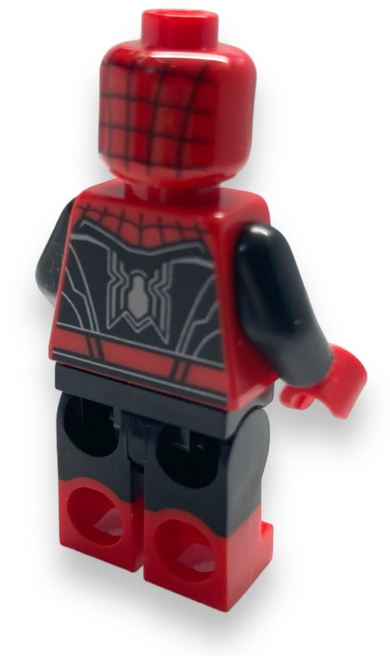 LEGO Superheroes: Spider-Man Minifigure with Red and Black Suit and Silver Trim (Upgraded Suit)