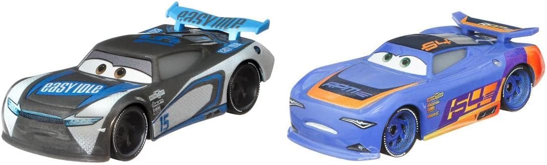 Disney Cars Diecast 2-Pack Next-Gen Racers Easy Idle #15 Harvey Rodcap and RPM #64 Barry DePedal