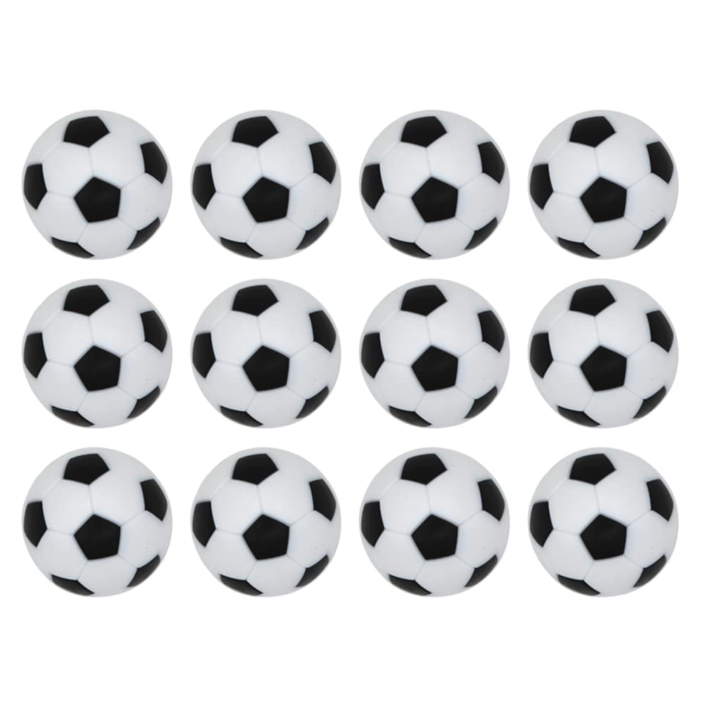 DDJSport Foosball Table Balls 1.42 Inch Mini Soccer Ball Black and White Foosebsllball Balls Small Replacements Accessories (12 Pack 36mm)