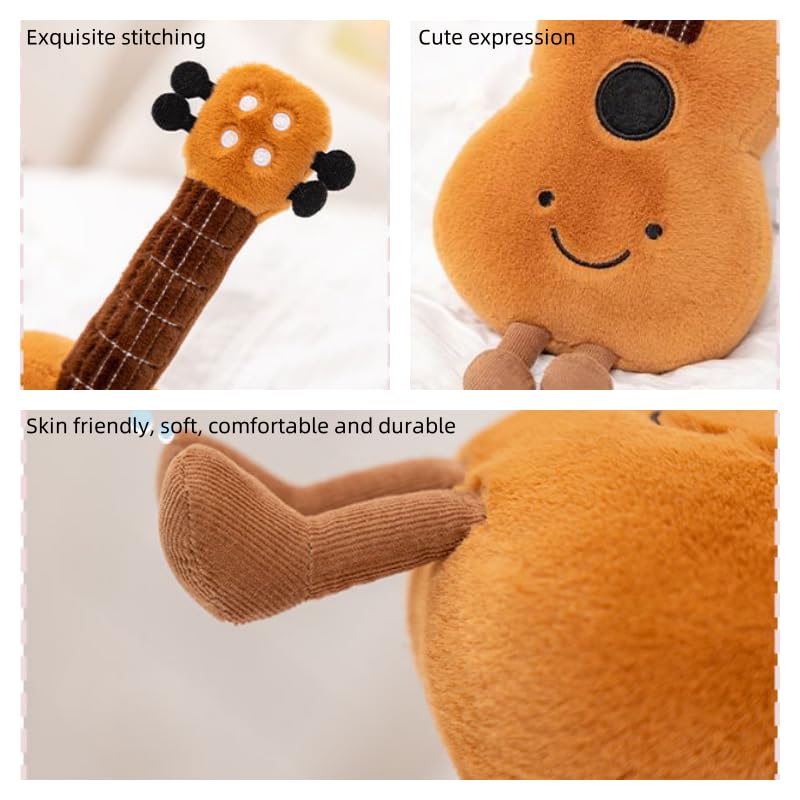 14.9" Guitar Plush Toy Soft Stuffed Rock Star Plushes Musical Instrument Throw Pillow Gift for Kids Party Birthday Decoration