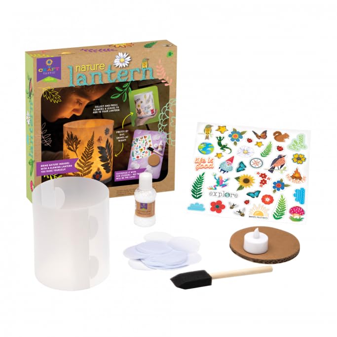 Craft-Tastic Nature Lantern - Nature DIY Craft Kit - Outdoor Crafting Fun - Bring Nature Inside - Comes with Material to Make Lantern with Tea Light