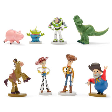 Disney Store Official Toy Story Figure Set - 8 Fully Sculpted Disney Figures Including Buzz Lightyear, Woody, Jessie & More in Double-Tiered Box