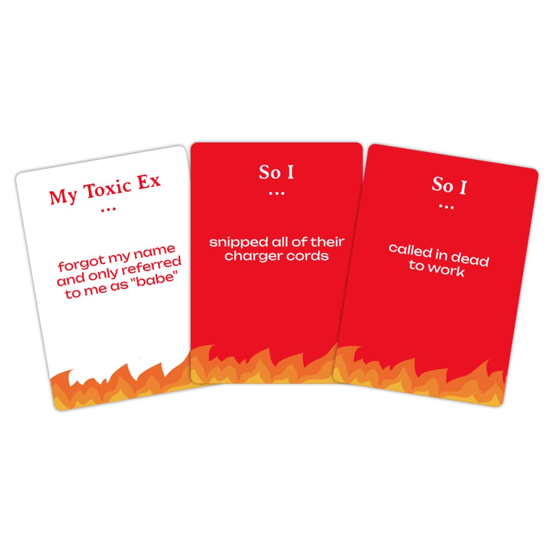 My Toxic Ex Party Game - Turn Heartbreak into Humor with 275 Hilarious Q&A Cards and Dares, Great for Big Groups and Adult Game Night, Ages 17+, 2+