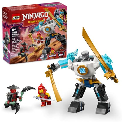 LEGO NINJAGO Zane's Battle Suit Mech Ninja Toy - Building Toy for Pretend Play for Kids, Boys and Girls, Ages 6+ - with 3 Minifigures - Gift Idea