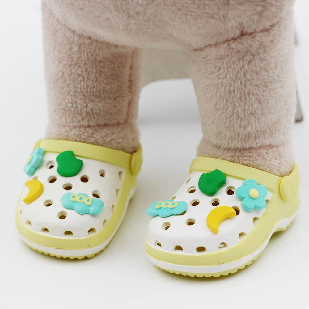 niannyyhouse 20cm Plush Doll Hole Shoes Length 5.5cm 8in Doll Slippers Beach Shoes Dress Up (a-1)