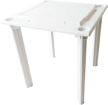 Bene Casa - Indoor & Outdoor Domino and Game Table Includes Domino and Scrabble Tile Racks and Cup Holders - Table Legs are Removable for Easy Storage