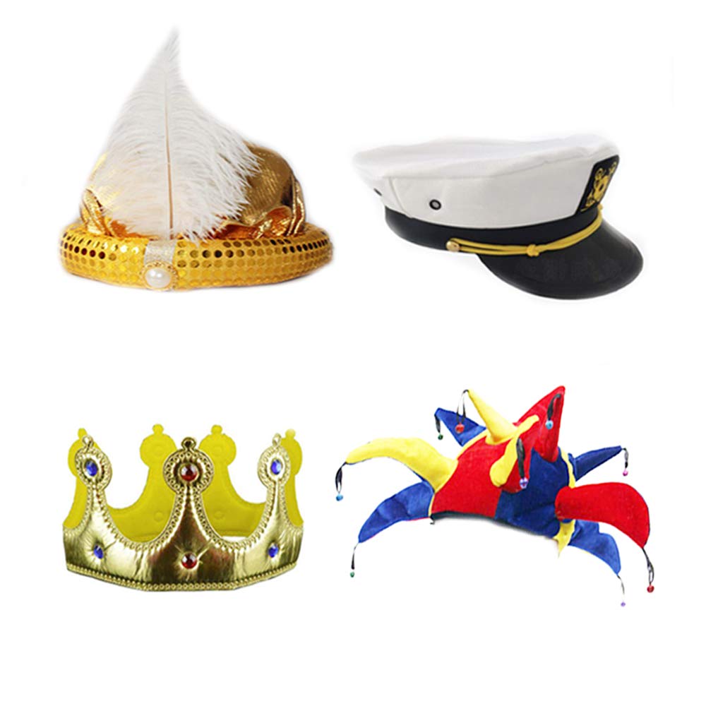 TD.IVES 6 Pack Funny Adult Novelty Party Hats - Assorted Costume Hats, Photo Booth Props Hats for Dress Up Parties, Halloween, Birthdays
