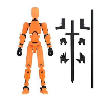 MerryXD T13 Action Figure,Assembly Completed Dummy Nova Tintan Lucky 13 Action Figure 3D Printed Multi-Jointed Movable Toy Orange