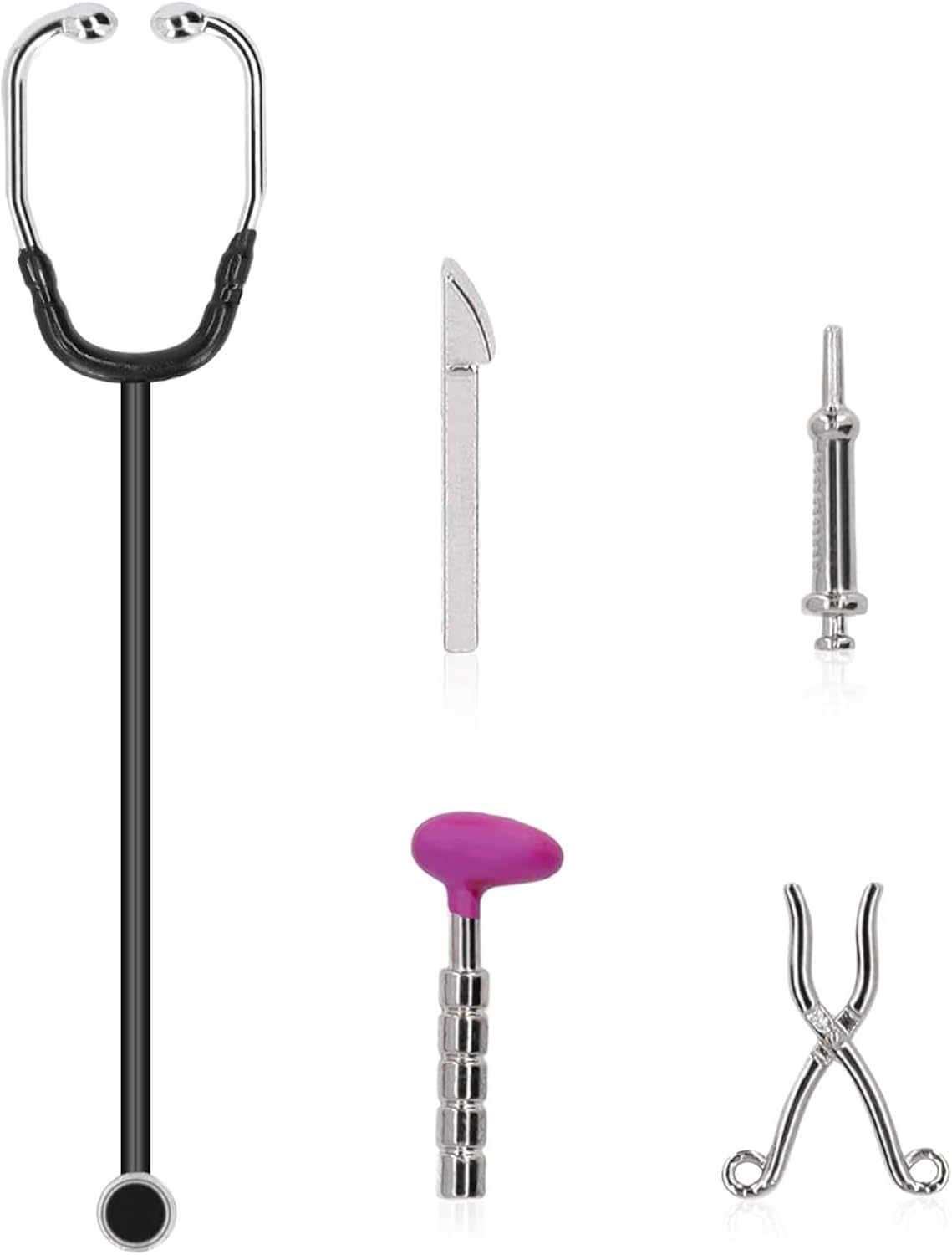 5Pcs Dollhouse Mini Stethoscope Care Tools Dollhouse Dolls Miniature Garden Kit, Hospital Accessories Set for House Decoration Doll Miniature