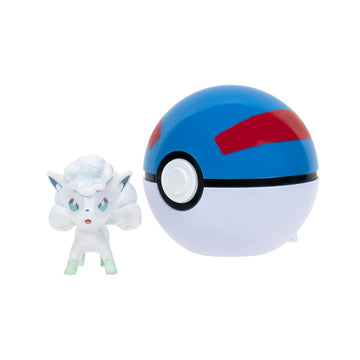 Pokémon PKW3135 Clip 'n'Go Poké Balls Alola Vulpix & Super Ball, Official Pokéball with 5 cm Figure