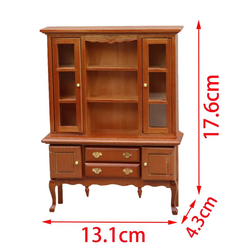 AirAds Dollhouse Accessories 1:12 Scale Dollhouse Miniature Furniture wooded Bed Hutch cabinets Dollhouse furnitures (#7 Buffet Hutch)