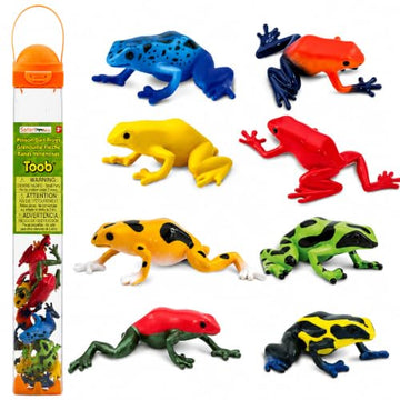 Safari Ltd. Poison Dart Frogs Toob - Detailed Figurines of Green, Blue, Yellow, Gold, Red, Sira Dart Frogs - Fun Educational Play Toy for Boys, Girls