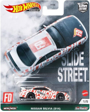 Hot Wheels Premium Car Culture Slide Street Silvia S14 1/5 (White/Red)