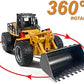 kkny Remote Control Bulldozer Toy Truck, 1/18 Scale RC Metal Rc Front Loader 4WD Construction Vehicles for Boys Girls Kids with Rechargeable Two