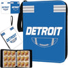 Football Card Binder with Sleeves 900 Pocket, Detroit Football Card Holder for Trading Cards Sports Card 3 Ring Binder Folder Collector Album Storage