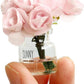 2 Pcs Pink Dollhouse Miniature Flowers Dollhouse Mini Vase with Flower Dolls House Flower Glass Vase 1:12 Scale Dollhouse Miniature Flower in Vase