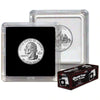 BCW 2x2 Snap Holder - 25 ct Quarter Case | Archival Safe Protector | Crystal Clear Polystyrene Display Box | Ideal for US Washington Quarters |