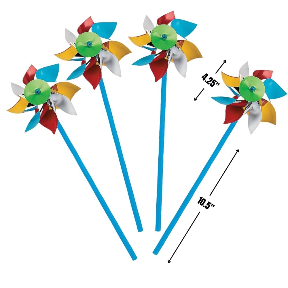 Fun Express Beachball Pinwheels (3Dz) | Bouncing Ball Toy - Fun Party Favor & Prize for Kids