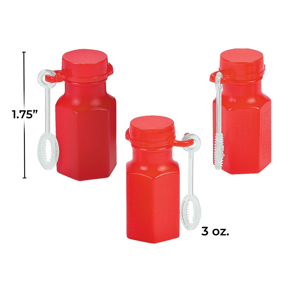 Fun Express Mini Hexagon Red Bubble Bottles (4 Dozen)
