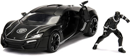 Jada Toys Marvel Black Panther & Lykan Hypersport Die-cast Car, 1:24 ScaleVehicle & 2.75 Collectible Figurine, (99723)
