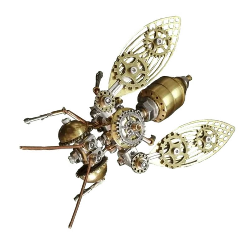 ModelForgeX 179pcs+ DIY Little Bee Steampunk Mechanical Insects Metal Assembly Model Kits Ornaments Assemble Models Toys Gifts (179pcs Bee)