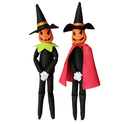 DANONI 14Inch Halloween Xmas Pumpkin Elf Doll Toys,Handmade Stuffed Halloween Xmas Pumpkin Elf Toys Ornament for Holiday Tabletop Home Decoration