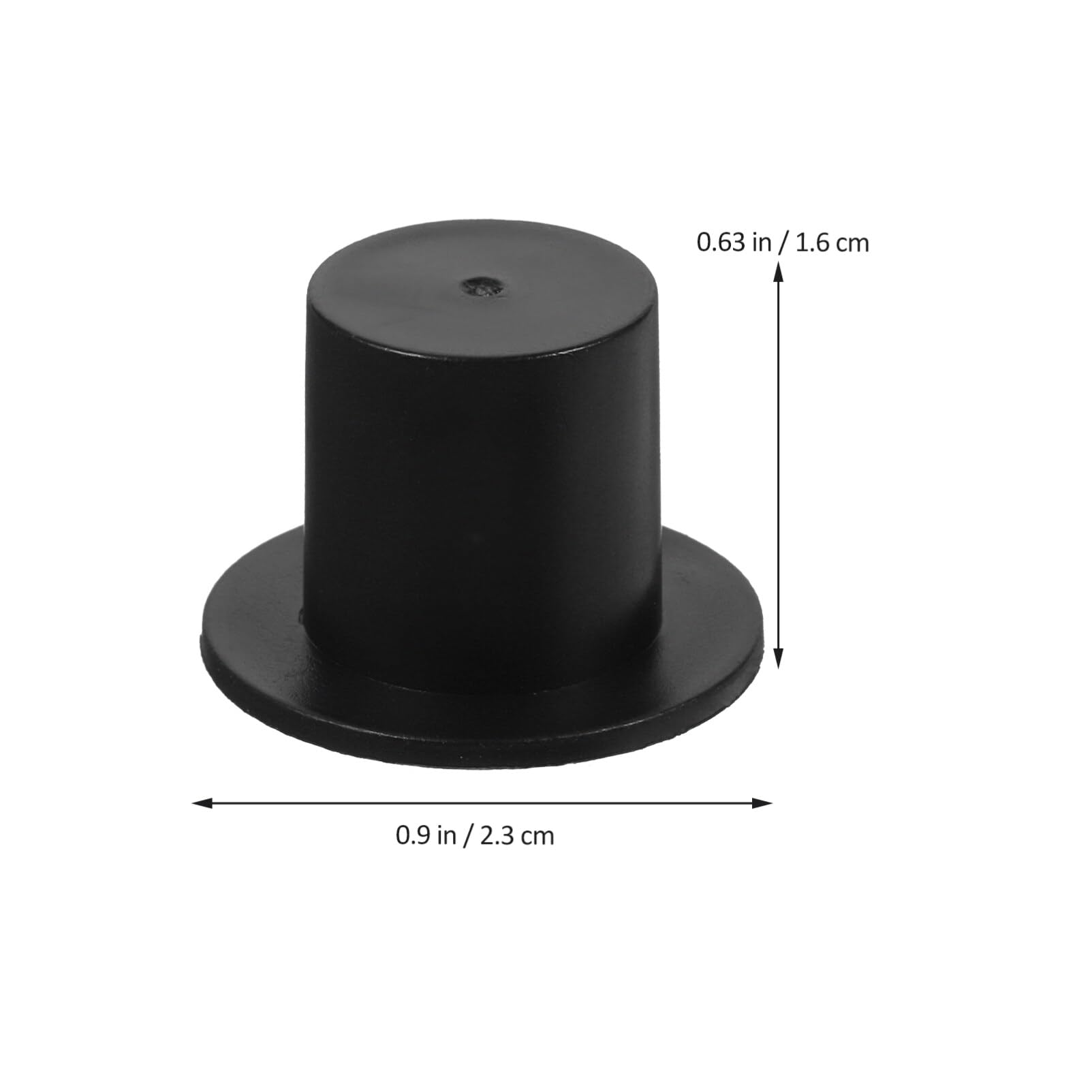 NUOBESTY 100pcs Miniature Top Hats Mini Black Plastic Magician Hats for Doll Snowman Christmas Party Holiday Goodie Bag DIY Craft Supplies (2.3x1.6cm)
