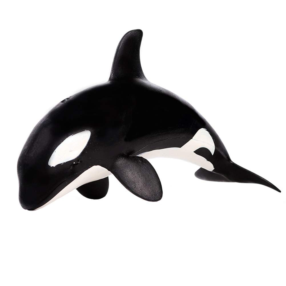 FLORMOON Animal Figures Realistic Little Killer Whale Plastic Early Educational Toys Cupcake Topper Party Gift for Kids 2+ Year Old
