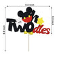 CHuangQi Oh Two-dles Felt Fabric Cake Topper, Mouse Themed 2nd Birthday Cake Decor, Second Birthday Party Supplies