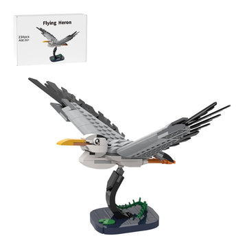 GoAssemb Flying Heron Building Blocks Set, MOC-212038 - Creative Bird Model Kit for Adults, Detailed DIY Construction, Easter Gift or Decoration, 234